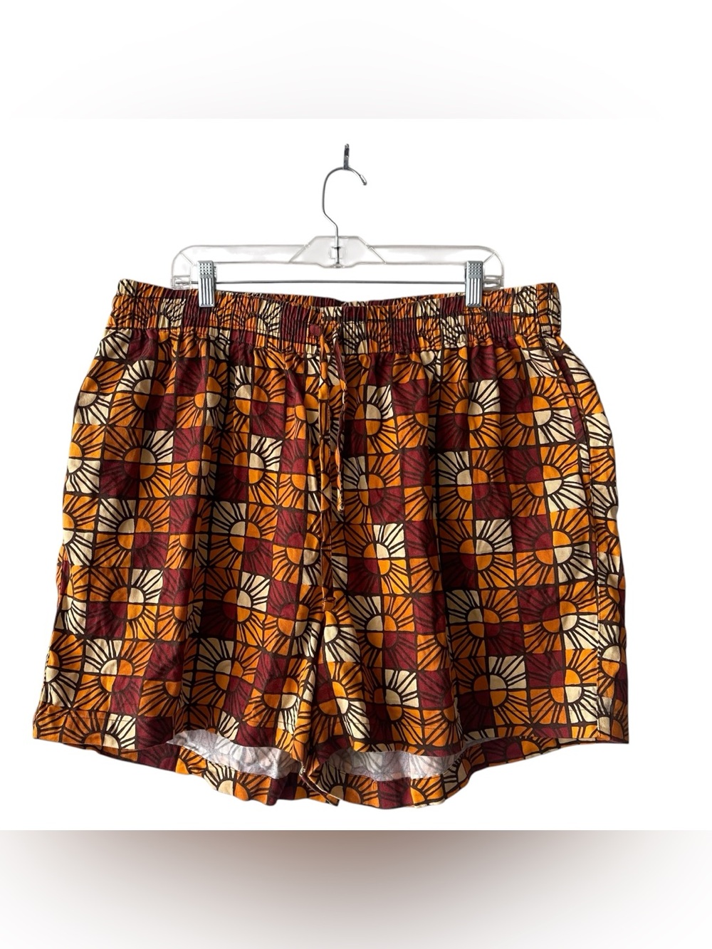 Lucy & Yak 100% Organic Cotton Pull On Geometric Pattern Shorts XL